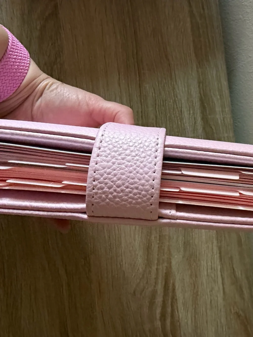 Pink Pebbled Faux Leather Personal Organizer